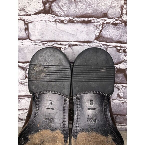 Boss Hugo Boss Brown Leather Square Toe Dress Loafers Shoes Men’s Sz 11M US/44EU - Picture 8 of 16